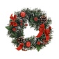 Венок декоративный рождественский 30 см с шишками, искусственными ягодами и лентами