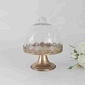 Блюдо на ножке с крышкой 16 x 21 см Азалия золотое