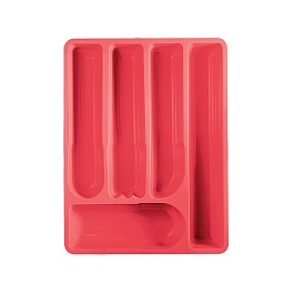 Лоток для столовых приборов красный LATINA