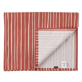 Дорожка на стол 45 х 150 см Tkano Prairie Полоски из хлопка терракот
