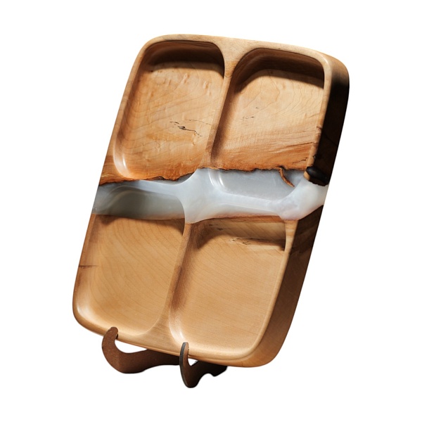 Менажница "Квадро" 25 см, жемчуг