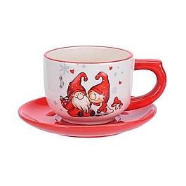 Чашка "Гномы" с блюдцем 13 см