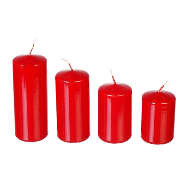 Набор свечей Adpal лакированный красный 4 шт