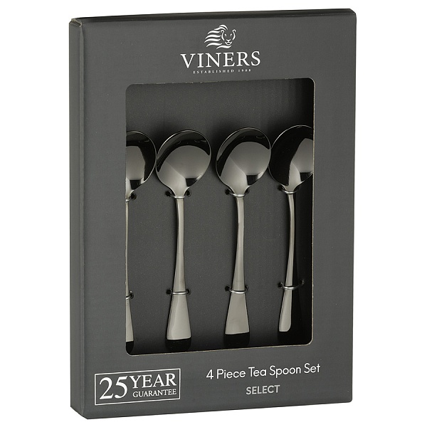 Набор из 4 чайных ложек Viners Select grey