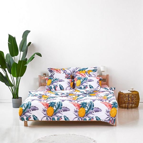 Пододеяльник 205 х 225 см Melograno Floral Print Leaf