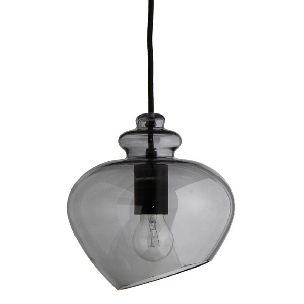 Лампа подвесная Frandsen Grace 23 см дымчатое стекло, черный цоколь