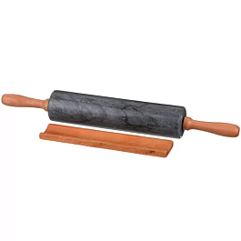 Скалка Black Marble 46х6 см ,черный