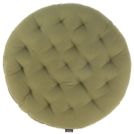 Подушка на стул круглая из хлопка оливкового цвета из коллекции essential, 40 см
