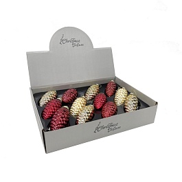 Шишка стеклянная 10 х 5 см House of Seasons красная/золото 