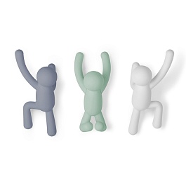 Вешалки-крючки Umbra Buddy разноцветные мятные 3 шт