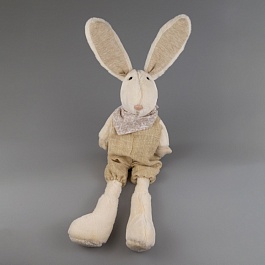 Сувенир 46 см Азалия Кролик-мальчик бежевый