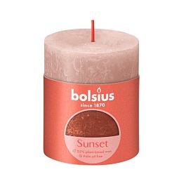 Свеча 6,8 х 8 см Bolsius Sunset Рустик розовый-янтарь