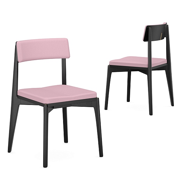 Набор из 2 стульев aska, рогожка, черный/розовый