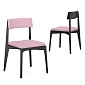 Набор из 2 стульев aska, рогожка, черный/розовый