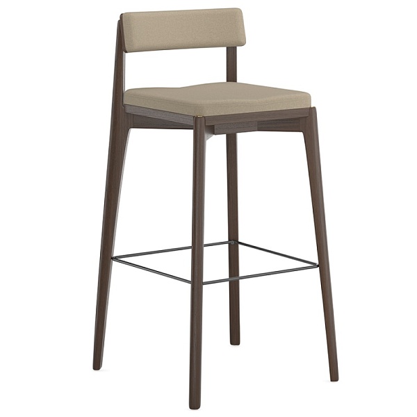 Стул барный aska, рогожка, венге/бежевый