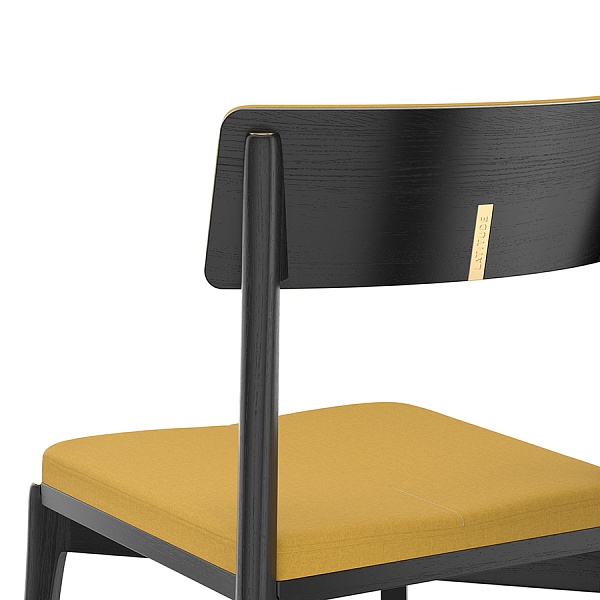 Стул рогожка Latitude Aska чёрный-горчичный