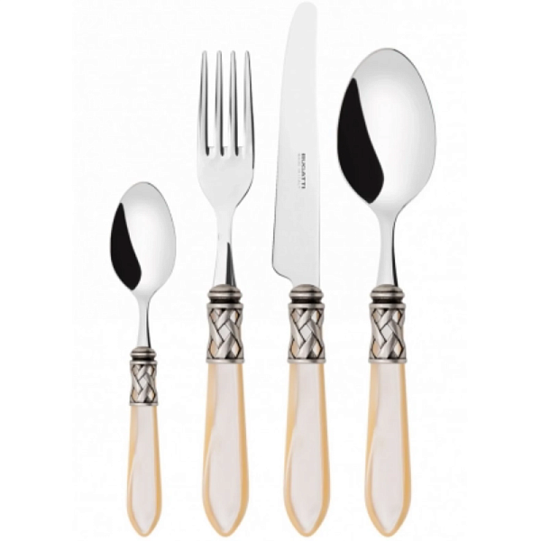 Набор столовых приборов 24 пр ALADDIN (хром-слоновая кость-состаренное серебро)