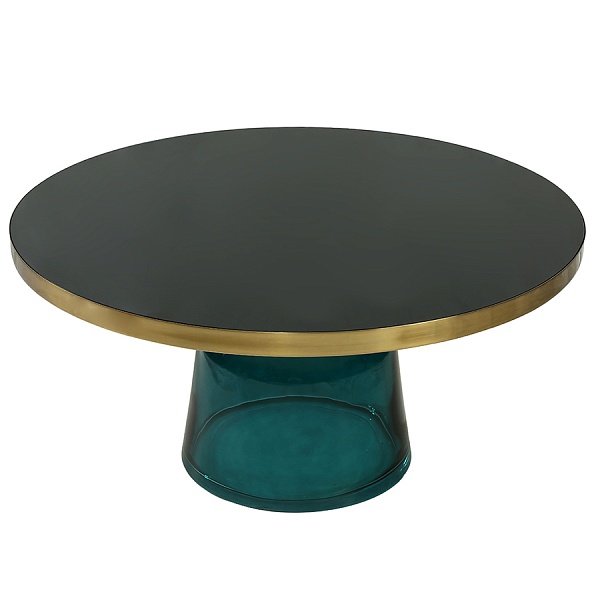 Столик кофейный odd, D75 см, черный/голубой