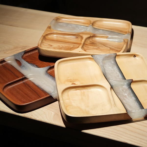 Менажница "Квадро" 25 см, жемчуг