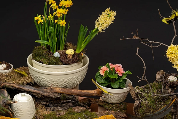 Миска 1,5л Birds of Paradise, кремовая