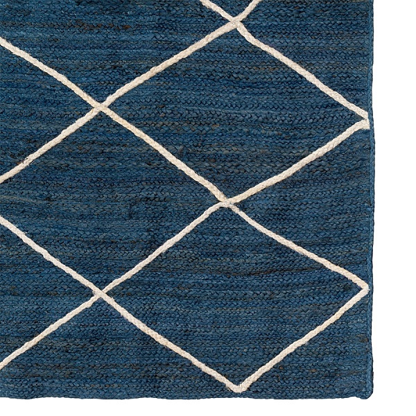 Ковёр из джута с геометрическим рисунком 200 х 300 см Tkano Ethnic синий