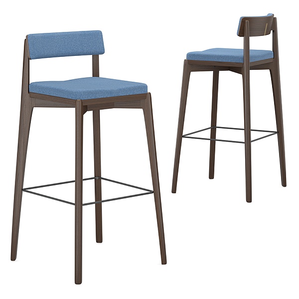 Стул барный aska, рогожка, венге/темно-синий