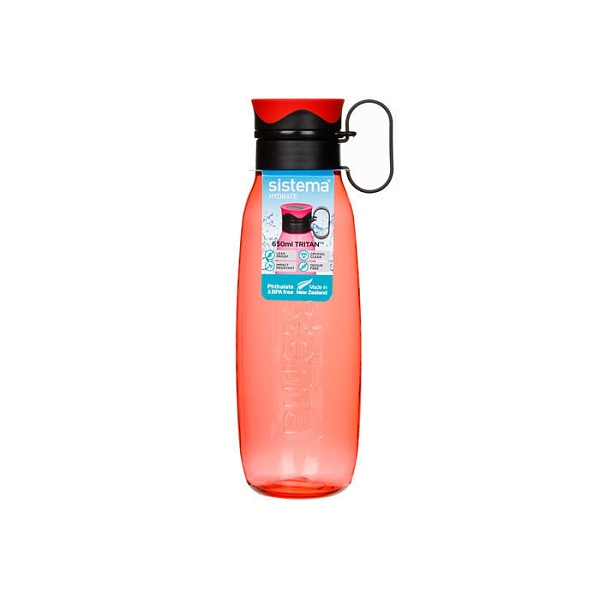 Бутылка для воды с петелькой 650 мл Sistema Тритан оранжевый