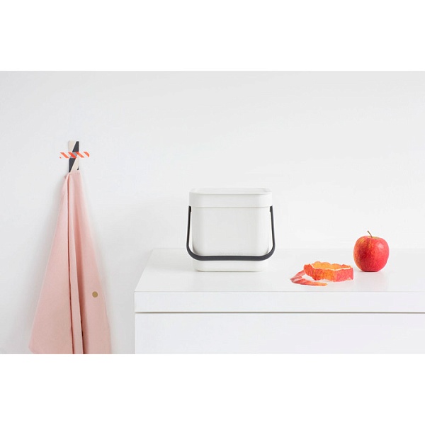 Ведро для мусора 3 л Brabantia Sort&Go белый