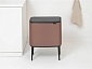 Мусорный бак 11 + 23 л Brabantia Touch Bin Bo минерально-коричневый