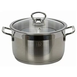 Кастрюля нерж 6,3л 24 x 14 см SENSO стеклянная крышка