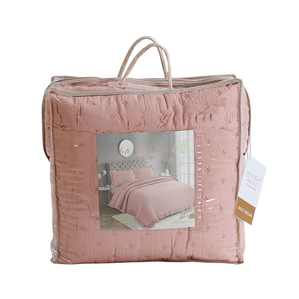 Комплект из покрывала и двух наволочек 230 х 250 см Sofi de Marko Фрау пудровый 