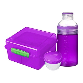Набор ланчбокс и бутылка Sistema Renew фиолетовый