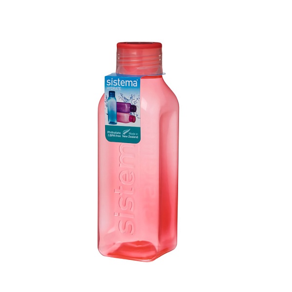 Бутылка квадратная 725 мл Sistema Hydrate красный