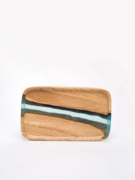 Поднос "Аура" 30х18 см, бирюза