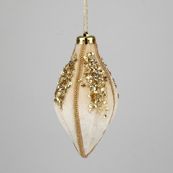 Украшение подвесное Луковица 8 х 8 x 14 см Азалия кремовое