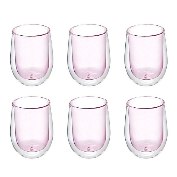 Набор стаканов с двойными стенками 300 мл Magia Gusto Benvenuto 6 шт розовый