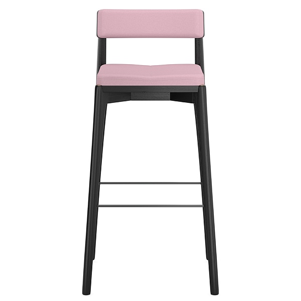 Стул барный aska, рогожка, черный/розовый