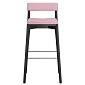 Стул барный aska, рогожка, черный/розовый