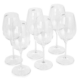 Набор бокалов для красного вина 6шт 450 мл Familia,  хрустальное стекло прозрачный