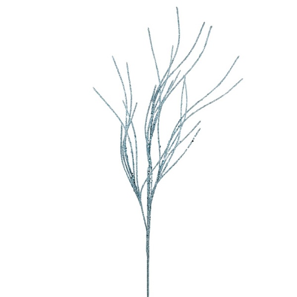 Ветка с глиттером 88 см Азалия голубая