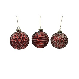 Украшение подвесное шар стеклянный 8 см DecoLine красный в ассортименте