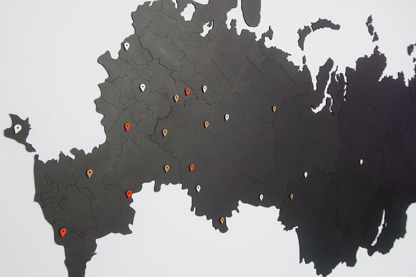 Карта-пазл Wall Decoration "Российская Федерация" 98х53 см черная