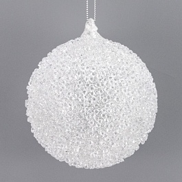 Украшение подвесное Шар 8 см Азалия белый