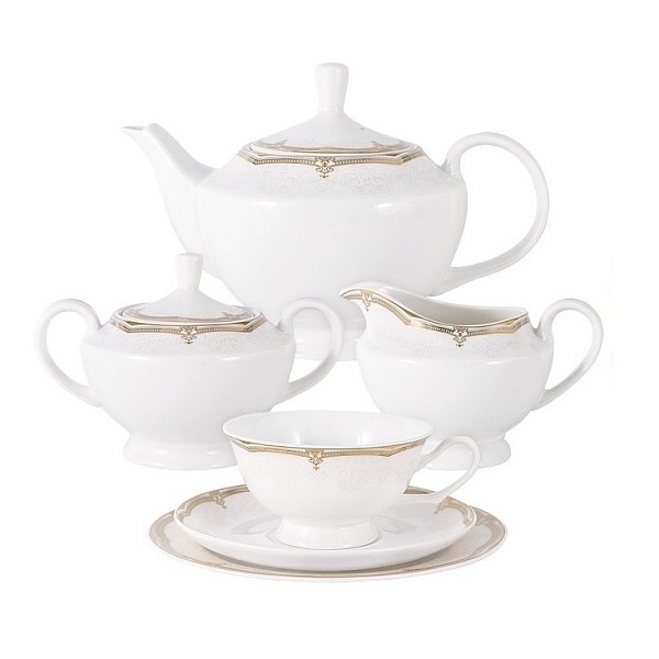 Сервиз чайный 6 персон/21пр. Вивьен, костяной фарфор