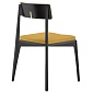 Стул рогожка Latitude Aska чёрный-горчичный