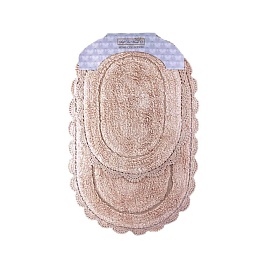 MELINDA (персик) Набор ков. для ванной кружевной 60х100 и 50х70