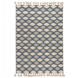 Ковер из хлопка синего цвета argyle из коллекции ethnic