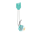 Кисточка 21 см силиконовая, цвет бирюзовый
