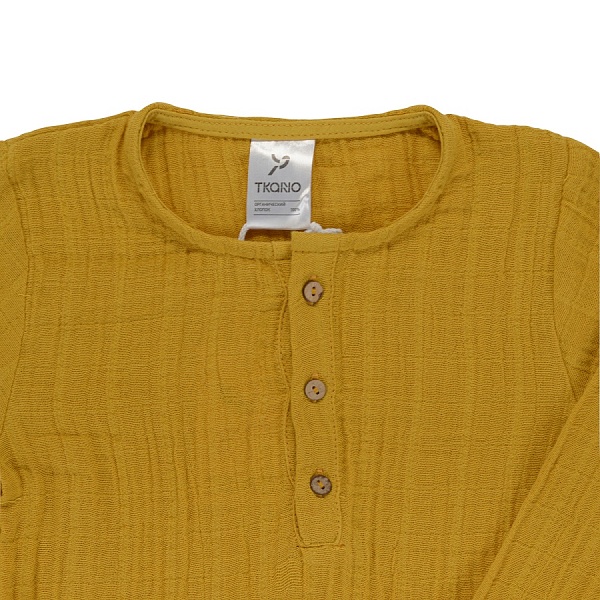 Рубашка из хлопкового муслина 3-4 Y Tkano Essential горчичный