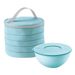 Набор термосумка+контейнер Guzzini Handy круглый голубой